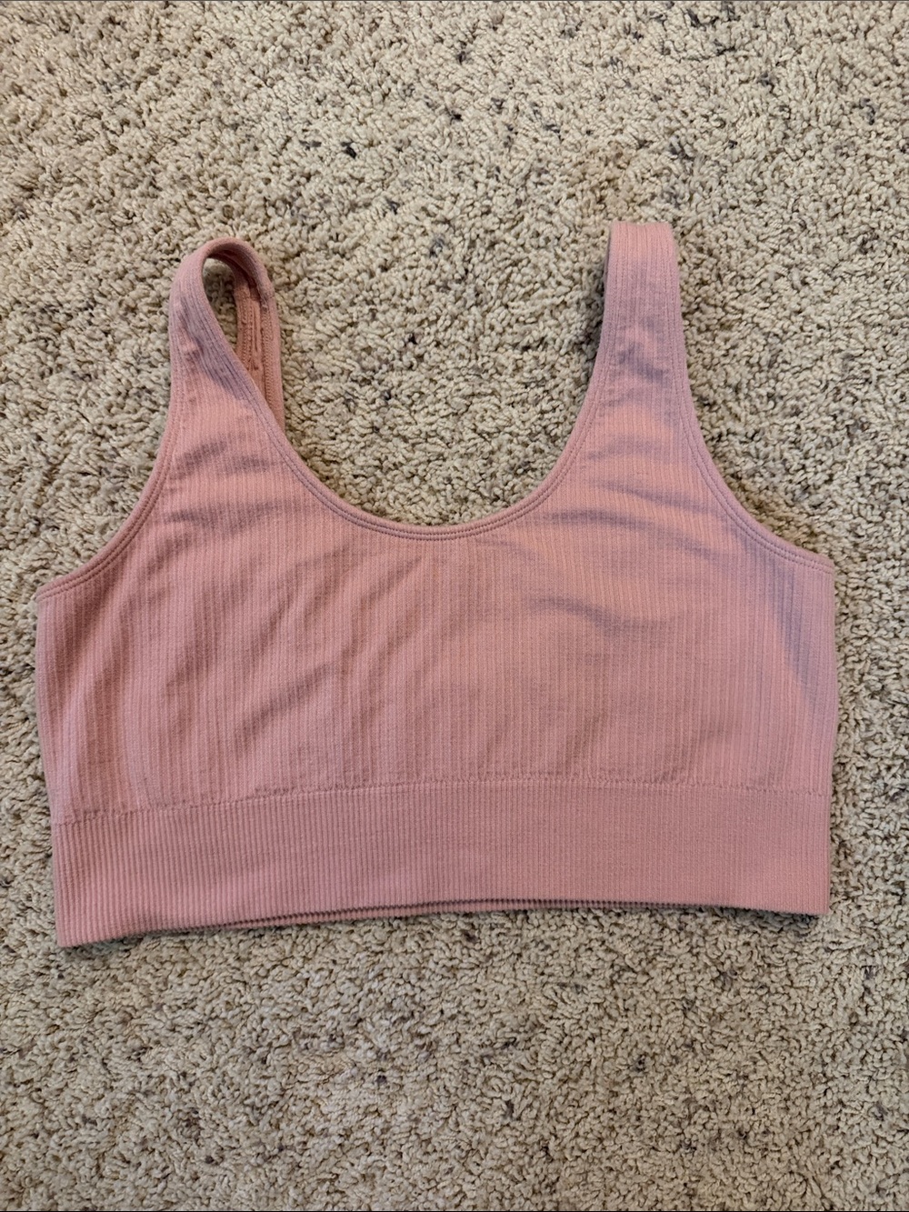 BOODY Ribbed Scoop Bralette in Dusty Pink
